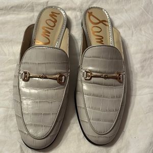 Gray printed Sam Edelman mules stunning item.
